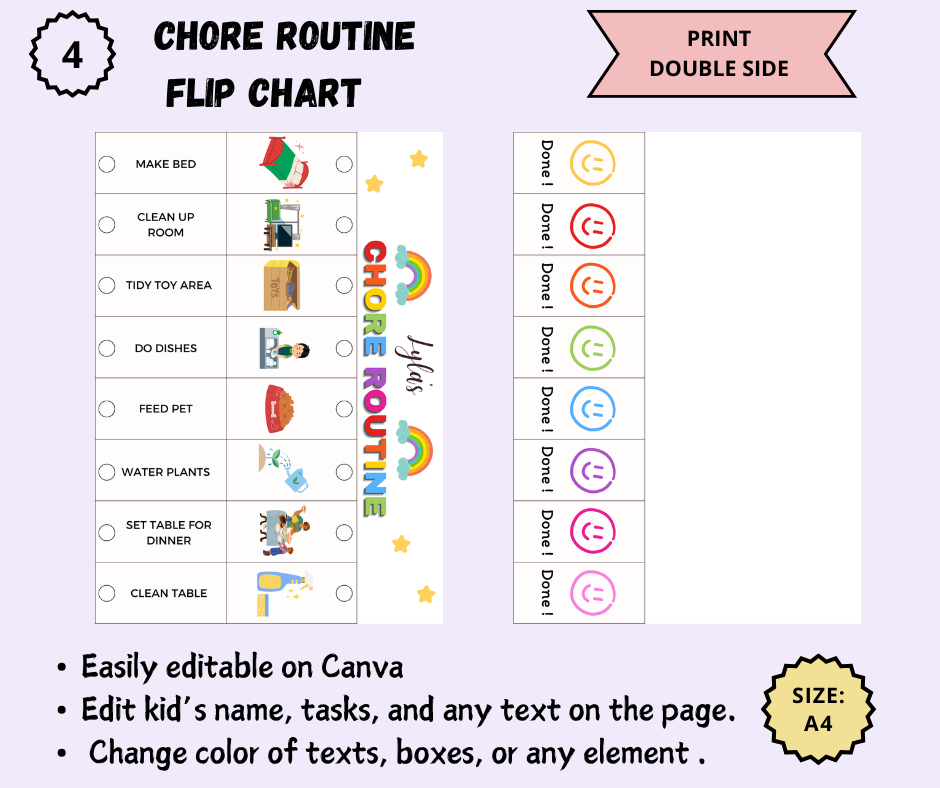Kids Chore Chart - TheCreativePrintables