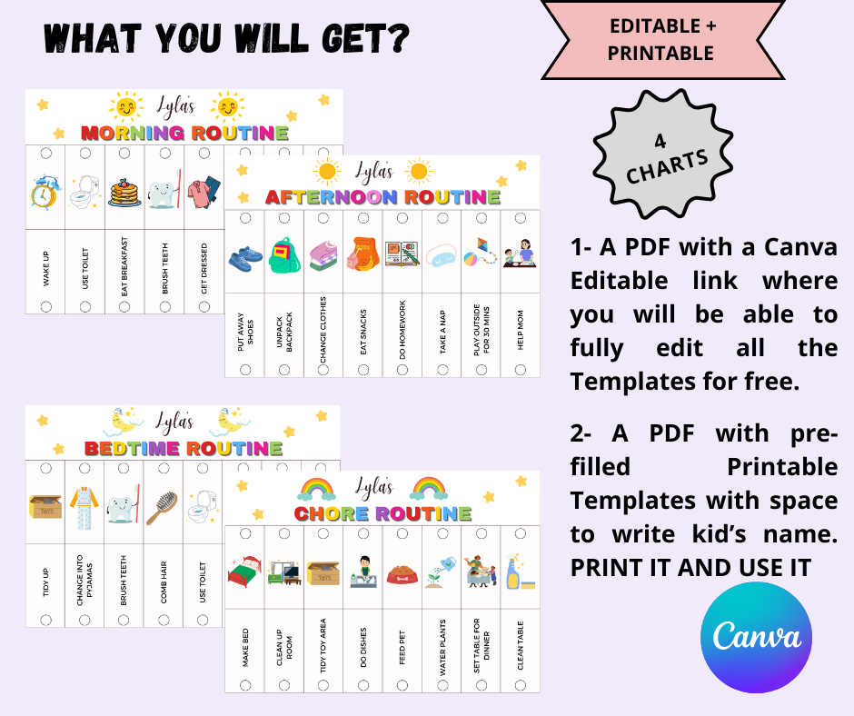 Kids Chore Chart - TheCreativePrintables